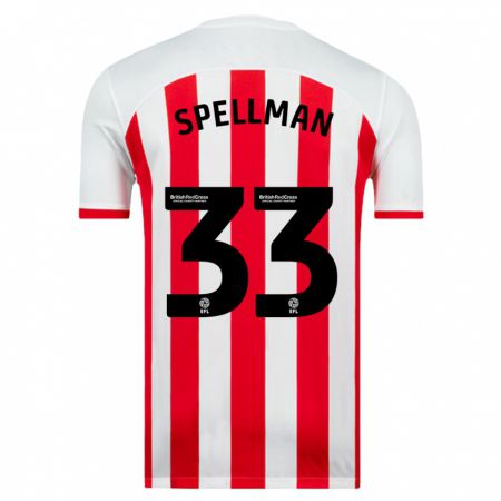 Kandiny Kinderen Michael Spellman #33 Wit Thuisshirt Thuistenue 2023/24 T-Shirt België