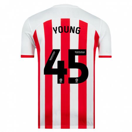 Kandiny Niño Camiseta Matthew Young #45 Blanco 1ª Equipación 2023/24 La Camisa