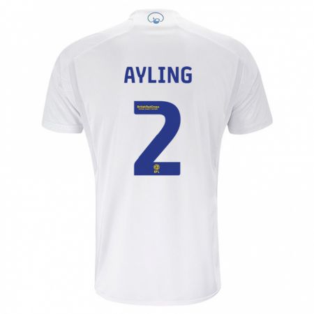 Kandiny Bambino Maglia Luke Ayling #2 Bianco Kit Gara Home 2023/24 Maglietta