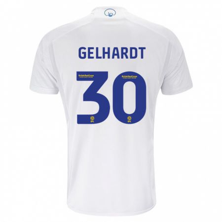 Kandiny Kinderen Joe Gelhardt #30 Wit Thuisshirt Thuistenue 2023/24 T-Shirt België