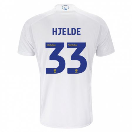 Kandiny Kinderen Leo Fuhr Hjelde #33 Wit Thuisshirt Thuistenue 2023/24 T-Shirt België