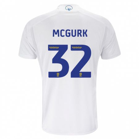 Kandiny Bambino Maglia Sean Mcgurk #32 Bianco Kit Gara Home 2023/24 Maglietta