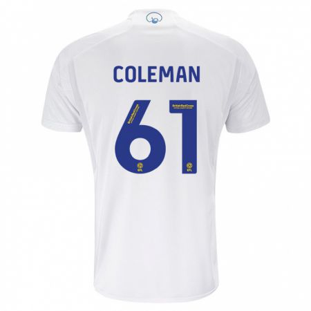 Kandiny Kinderen Cian Coleman #61 Wit Thuisshirt Thuistenue 2023/24 T-Shirt België