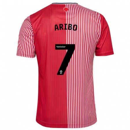 Kandiny Kinderen Joe Aribo #7 Rood Thuisshirt Thuistenue 2023/24 T-Shirt België