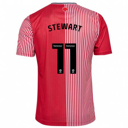 Kandiny Kinderen Ross Stewart #11 Rood Thuisshirt Thuistenue 2023/24 T-Shirt België