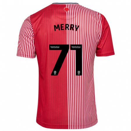 Kandiny Bambino Maglia Will Merry #71 Rosso Kit Gara Home 2023/24 Maglietta