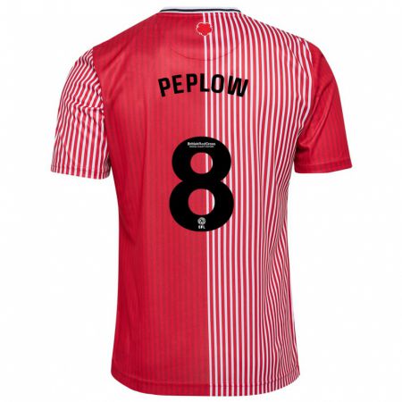 Kandiny Niño Camiseta Chloe Peplow #8 Rojo 1ª Equipación 2023/24 La Camisa