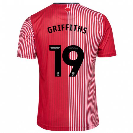 Kandiny Niño Camiseta Alice Griffiths #19 Rojo 1ª Equipación 2023/24 La Camisa