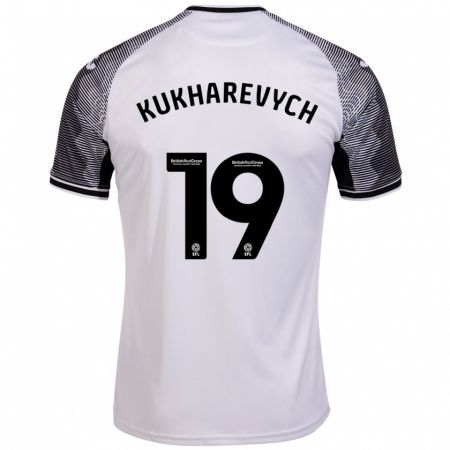 Kandiny Kinderen Mykola Kukharevych #19 Wit Thuisshirt Thuistenue 2023/24 T-Shirt België