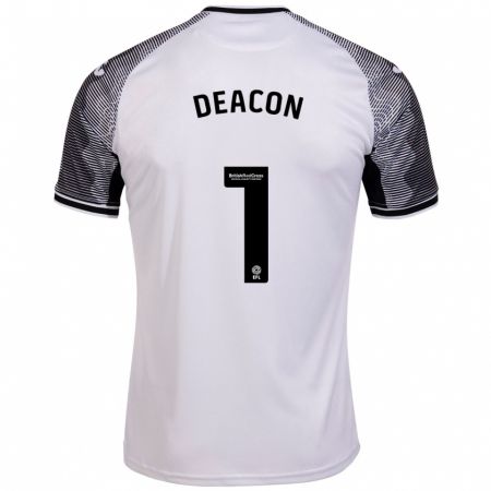 Kandiny Bambino Maglia Chelsea Deacon #1 Bianco Kit Gara Home 2023/24 Maglietta