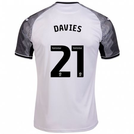 Kandiny Bambino Maglia Laura Davies #21 Bianco Kit Gara Home 2023/24 Maglietta