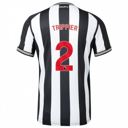 Kandiny Kinderen Kieran Trippier #2 Zwart Wit Thuisshirt Thuistenue 2023/24 T-Shirt België