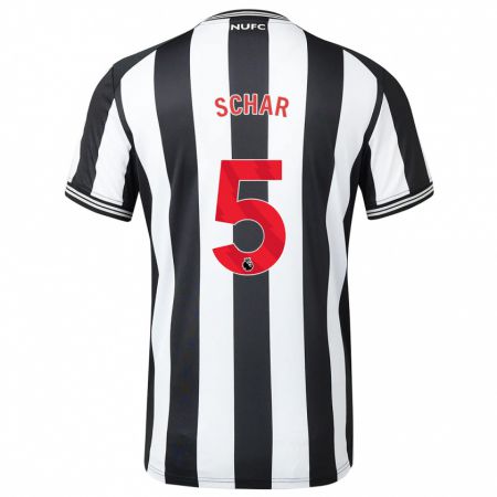 Kandiny Bambino Maglia Fabian Schär #5 Nero Bianco Kit Gara Home 2023/24 Maglietta