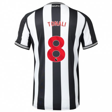 Kandiny Kinderen Sandro Tonali #8 Zwart Wit Thuisshirt Thuistenue 2023/24 T-Shirt België