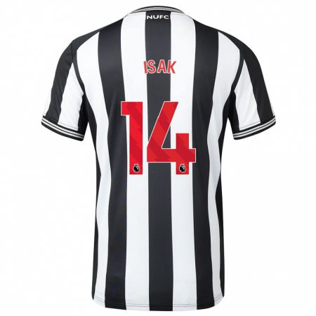 Kandiny Bambino Maglia Alexander Isak #14 Nero Bianco Kit Gara Home 2023/24 Maglietta