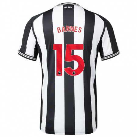 Kandiny Kinderen Harvey Barnes #15 Zwart Wit Thuisshirt Thuistenue 2023/24 T-Shirt België