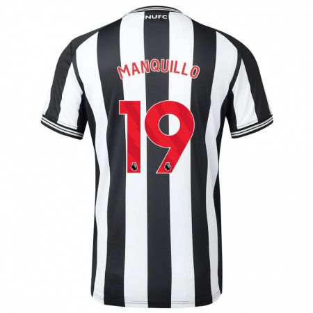 Kandiny Bambino Maglia Javier Manquillo #19 Nero Bianco Kit Gara Home 2023/24 Maglietta