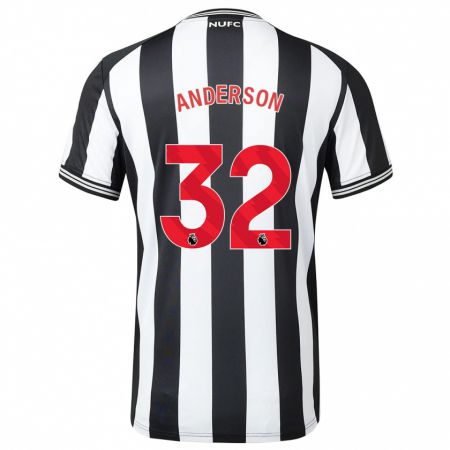 Kandiny Kinderen Elliot Anderson #32 Zwart Wit Thuisshirt Thuistenue 2023/24 T-Shirt België