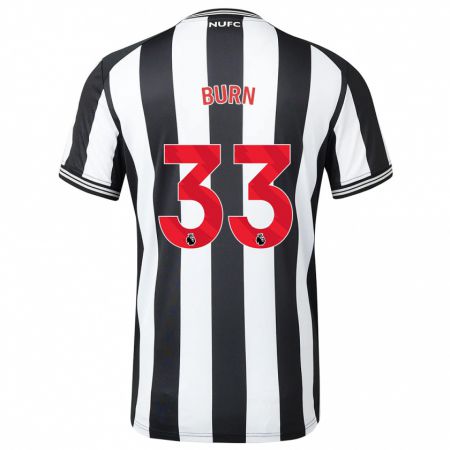 Kandiny Bambino Maglia Dan Burn #33 Nero Bianco Kit Gara Home 2023/24 Maglietta