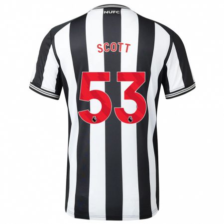 Kandiny Kinder Joshua Scott #53 Schwarz-Weiss Heimtrikot Trikot 2023/24 T-Shirt Österreich