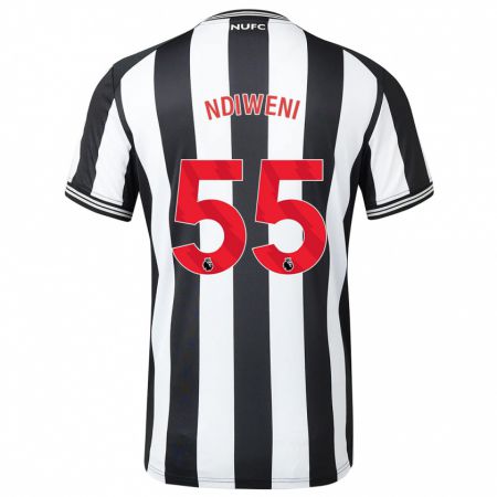 Kandiny Kinderen Michael Ndiweni #55 Zwart Wit Thuisshirt Thuistenue 2023/24 T-Shirt België