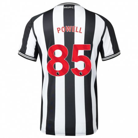 Kandiny Dzieci Rory Powell #85 Czarny Biały Domowa Koszulka 2023/24 Koszulki Klubowe