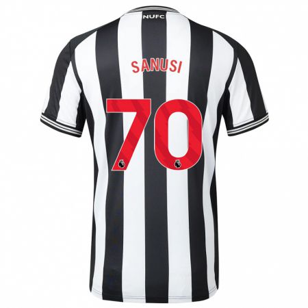 Kandiny Kinderen Trevan Sanusi #70 Zwart Wit Thuisshirt Thuistenue 2023/24 T-Shirt België