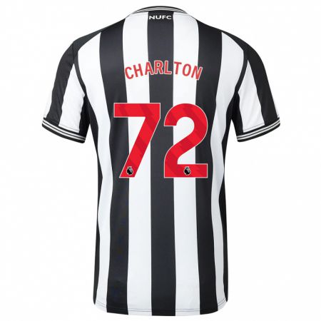 Kandiny Kinderen Dylan Charlton #72 Zwart Wit Thuisshirt Thuistenue 2023/24 T-Shirt België