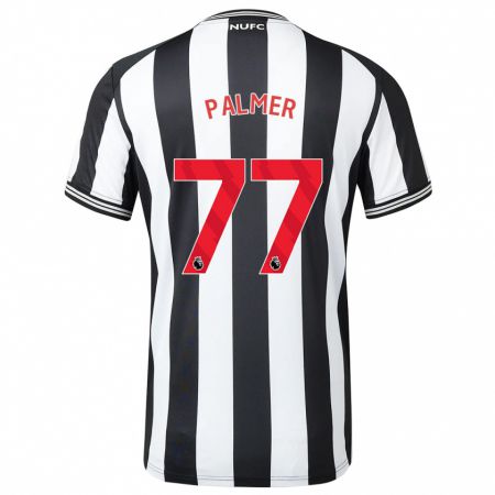 Kandiny Kinderen Darren Palmer #77 Zwart Wit Thuisshirt Thuistenue 2023/24 T-Shirt België