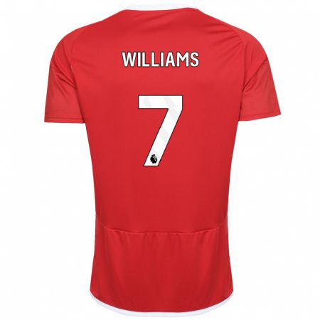 Kandiny Kinder Neco Williams #7 Rot Heimtrikot Trikot 2023/24 T-Shirt Österreich