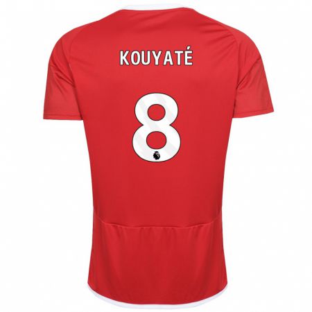 Kandiny Kinderen Cheikhou Kouyaté #8 Rood Thuisshirt Thuistenue 2023/24 T-Shirt België