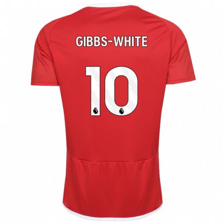 Kandiny Kinderen Morgan Gibbs-White #10 Rood Thuisshirt Thuistenue 2023/24 T-Shirt België