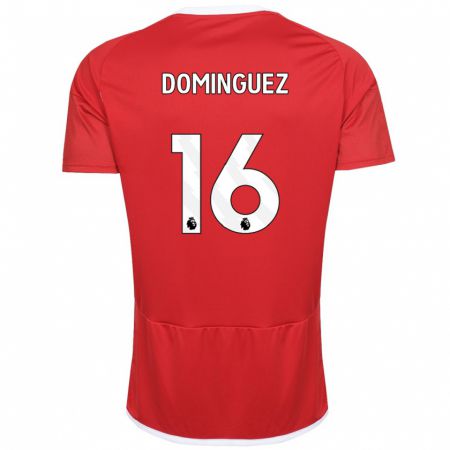 Kandiny Niño Camiseta Nicolás Domínguez #16 Rojo 1ª Equipación 2023/24 La Camisa