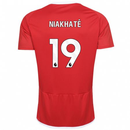 Kandiny Bambino Maglia Moussa Niakhaté #19 Rosso Kit Gara Home 2023/24 Maglietta