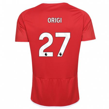 Kandiny Niño Camiseta Divock Origi #27 Rojo 1ª Equipación 2023/24 La Camisa