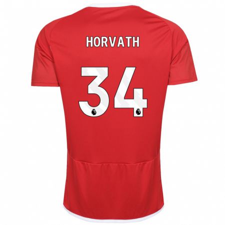 Kandiny Bambino Maglia Ethan Horvath #34 Rosso Kit Gara Home 2023/24 Maglietta