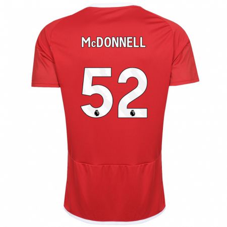 Kandiny Bambino Maglia Jamie Mcdonnell #52 Rosso Kit Gara Home 2023/24 Maglietta