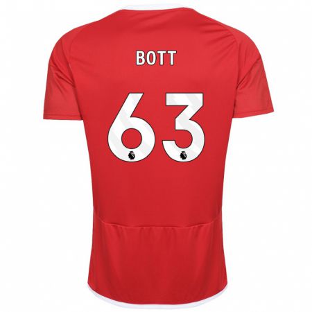 Kandiny Niño Camiseta Aaron Bott #63 Rojo 1ª Equipación 2023/24 La Camisa México