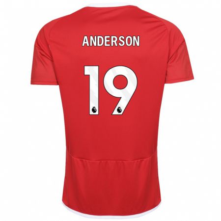 Kandiny Bambino Maglia Becky Anderson #19 Rosso Kit Gara Home 2023/24 Maglietta