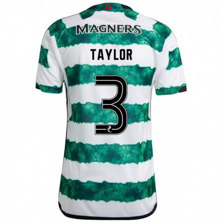 Kandiny Bambino Maglia Greg Taylor #3 Verde Kit Gara Home 2023/24 Maglietta