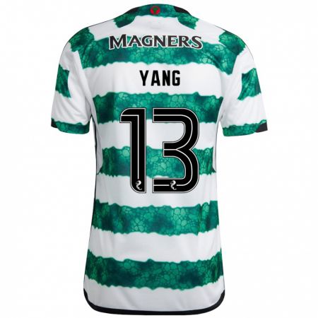 Kandiny Niño Camiseta Hyun-Jun Yang #13 Verde 1ª Equipación 2023/24 La Camisa México