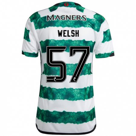 Kandiny Bambino Maglia Stephen Welsh #57 Verde Kit Gara Home 2023/24 Maglietta