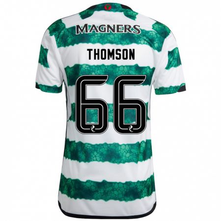 Kandiny Bambino Maglia Corey Thomson #66 Verde Kit Gara Home 2023/24 Maglietta