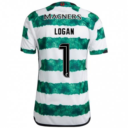 Kandiny Bambino Maglia Chloe Logan #1 Verde Kit Gara Home 2023/24 Maglietta