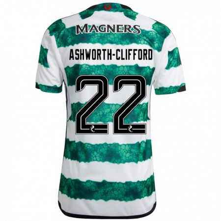 Kandiny Niño Camiseta Lucy Ashworth-Clifford #22 Verde 1ª Equipación 2023/24 La Camisa