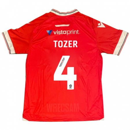 Kandiny Bambino Maglia Ben Tozer #4 Rosso Kit Gara Home 2023/24 Maglietta