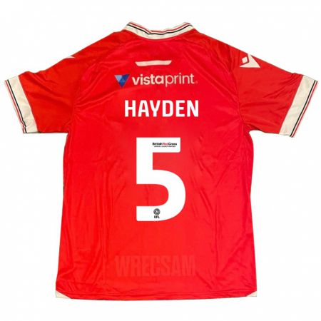 Kandiny Kinderen Aaron Hayden #5 Rood Thuisshirt Thuistenue 2023/24 T-Shirt België