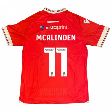 Kandiny Bambino Maglia Liam Mcalinden #11 Rosso Kit Gara Home 2023/24 Maglietta