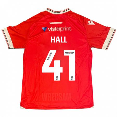 Kandiny Kinderen Liam Hall #41 Rood Thuisshirt Thuistenue 2023/24 T-Shirt België