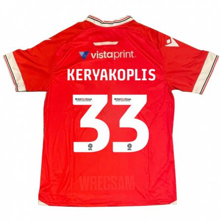 Kandiny Bambino Maglia Hannah Keryakoplis #33 Rosso Kit Gara Home 2023/24 Maglietta